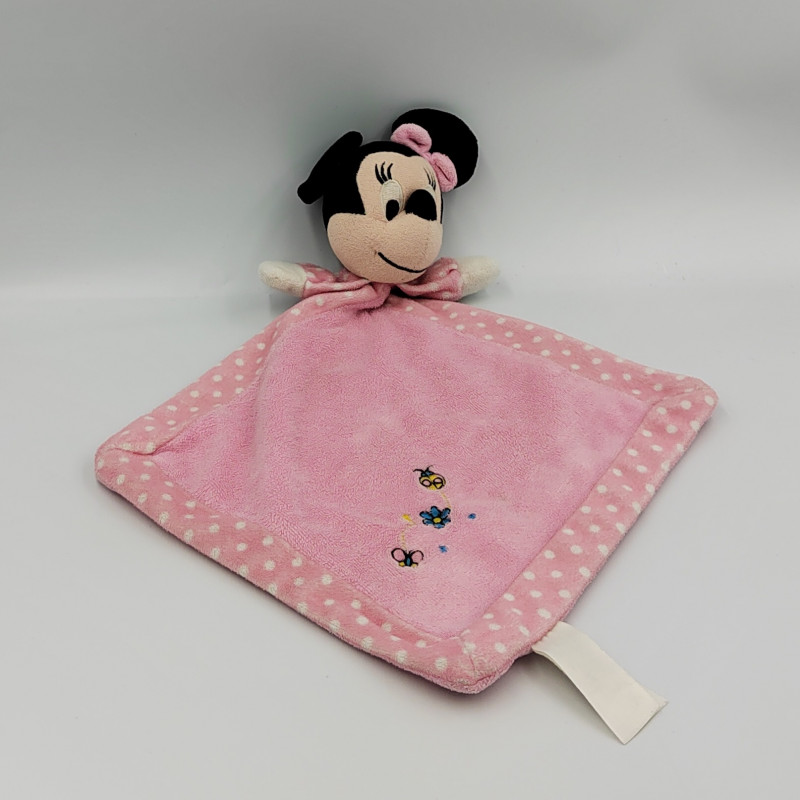 Doudou plat minnie rose pois coccinelle DISNEY (taché)