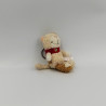 Porte clef peluche chat blanc beige NICI 