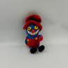 Doudou peluche lutin clown bleu rouge AJENA