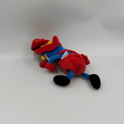 Doudou peluche lutin clown bleu rouge AJENA