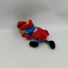 Doudou peluche lutin clown bleu rouge AJENA