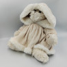 Doudou peluche ours blanc manteau BUKOWSKI