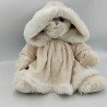 Doudou peluche ours blanc manteau BUKOWSKI