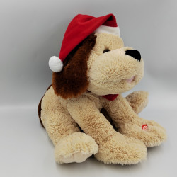 Peluche musical chien beige marron Noël FIZZY