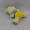 Peluche Puffalump ours jaune bleu vichy