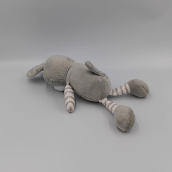 Doudou lapin gris blanc rayé TOM & KIDDY