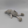 Doudou lapin gris blanc rayé TOM & KIDDY