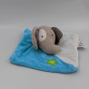 Doudou plat éléphant bleu blanc étoile CMP