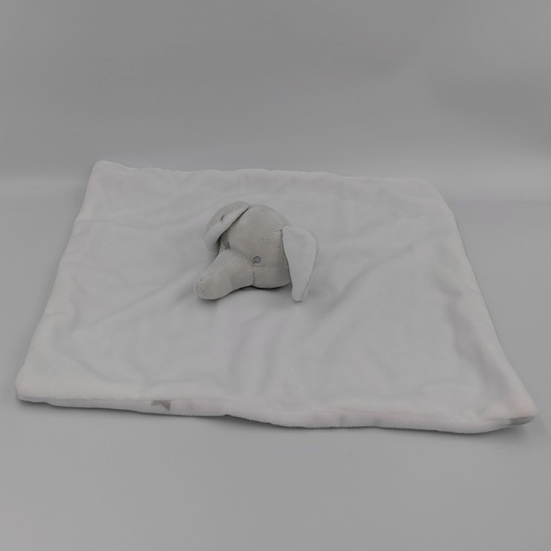 Doudou plat éléphant blanc gris étoiles PRIMARK