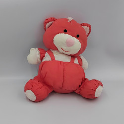 Peluche Puffalump ours rouge blanc