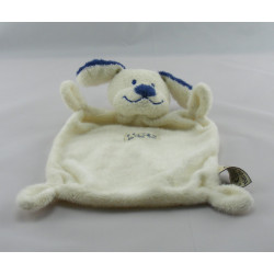 Doudou plat Chien bleu et blanc Nicotoy The Baby Collection