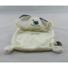 Doudou plat Chien bleu et blanc Nicotoy The Baby Collection