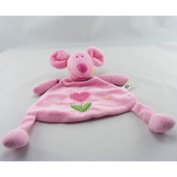 Doudou plat Chien bleu et blanc Nicotoy The Baby Collection