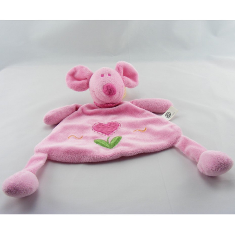 Doudou plat Chien bleu et blanc Nicotoy The Baby Collection