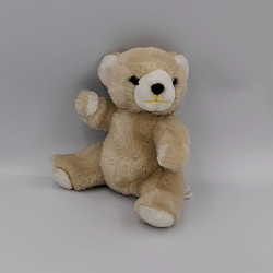Ancienne peluche ours beige blanc SIC