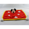 Doudou plat carré Mickey jaune bleu vert nuage DISNEYLAND