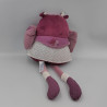 Doudou Mam'zelle Bou hibou chouette rose violet SAUTHON