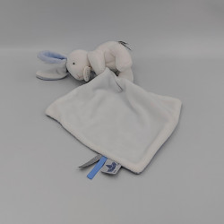 Doudou et compagnie lapin blanc bleu rayé mouchoir Matelot