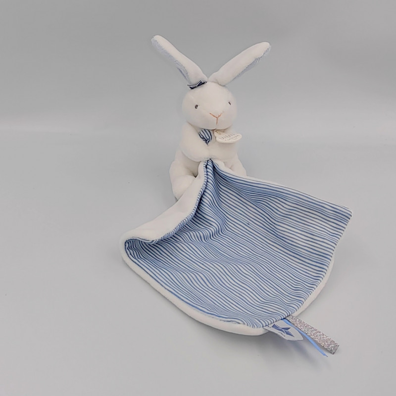 Doudou lapin mouchoir bleu lapin matelot - Doudou et compagnie