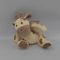 Doudou musical girafe beige marron BELLODOUX