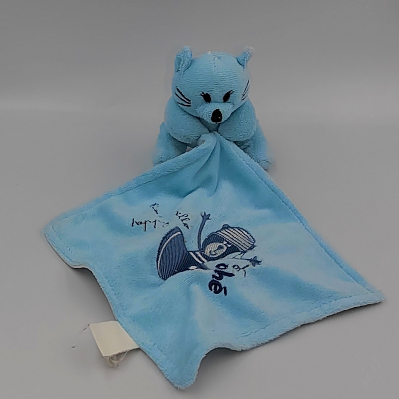 DOUDOU CHAT BLEU MOUCHOIR OHÉ