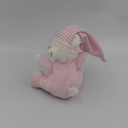 Petit doudou ours rose rayé MAX & SAX