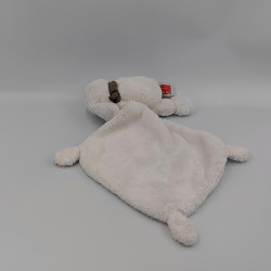 Doudou chien blanc beige étoiles mouchoir INFLUX