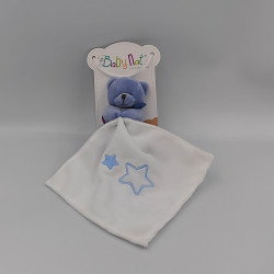 Doudou ours bleu mouchoir blanc étoiles Baby nat