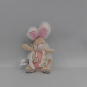 Doudou et compagnie lapin beige blanc rose Lapin de sucre