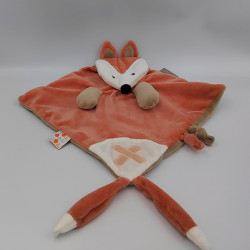 Doudou plat renard orange marron Budiezzz NATTOU