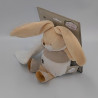 Doudou lapin blanc beige gris étoile mouchoir UN REVE DE BEBE