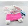 Doudou plat lapin rose foulard vert oiseau TEX NEUF
