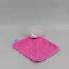 Doudou plat chat blanc rose SUCRE D'ORGE