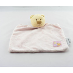 Doudou chat ours jaune rose fleurs AMTOYS BENGY