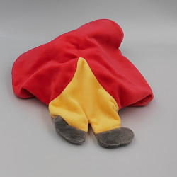 Doudou plat poupée lutin garçon coccinelle rouge jaune NICOTOY