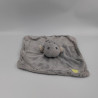 Doudou plat hippopotame gris tendresse OBAIBI