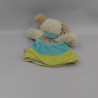 Doudou marionnette chien blanc bleu vert orange Kishoo Tifoo NOUKIE'S