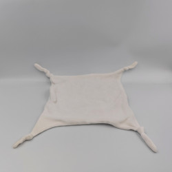 Doudou plat blanc chouette hibou rouge rose VERTBAUDET