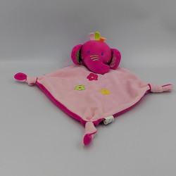 Doudou elephant rose fleurs GMBH