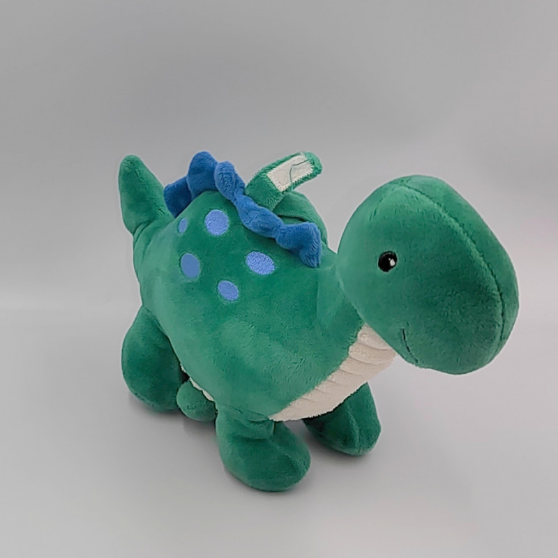 Doudou musical dinosaure vert blanc TEX