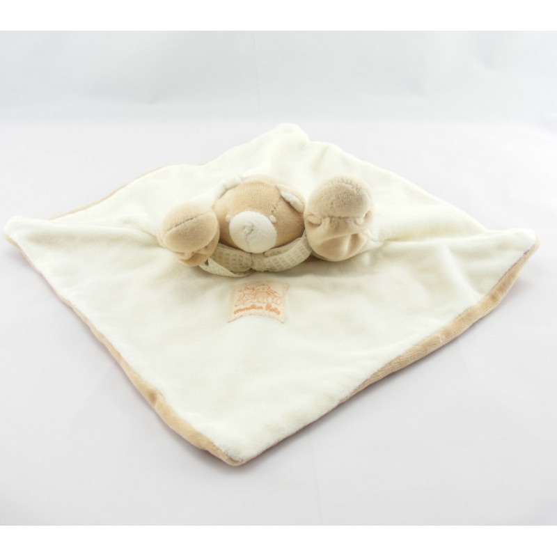 Doudou plat ours blanc beige MOULIN ROTY