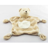 Doudou plat lapin beige marron poche CMP