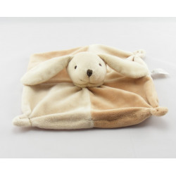 Doudou plat lapin beige marron poche CMP