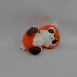 Doudou peluche renard orange marron blanc CARRE BLANC
