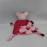 Doudou plat souris rose coeurs SIGIKID