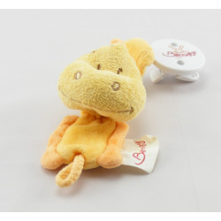 Doudou plat dinosaure jaune orange BENGY