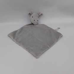 Doudou plat girafe grise blanche MATALAN
