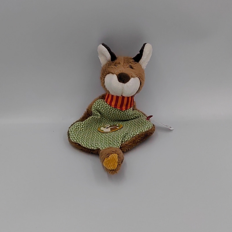 Doudou plat renard marron vert orange SIGIKID