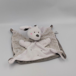Doudou plat lapin blanc gris NICOTOY SIMBA TOYS