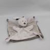 Doudou plat lapin blanc gris NICOTOY SIMBA TOYS